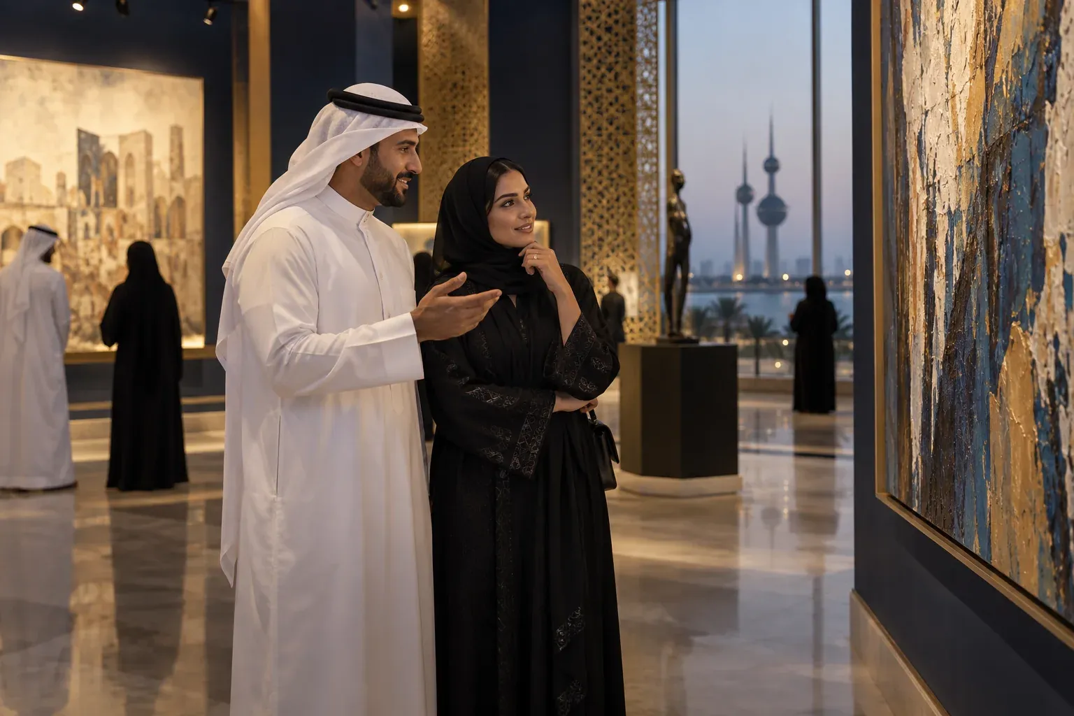 A sugar daddy and sugar baby meeting at a cultural venue
